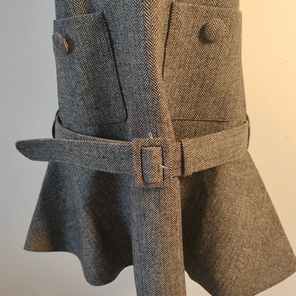 Self-portrait Grey Checkered Wave Belted Short Dress - Picture 5 of 11